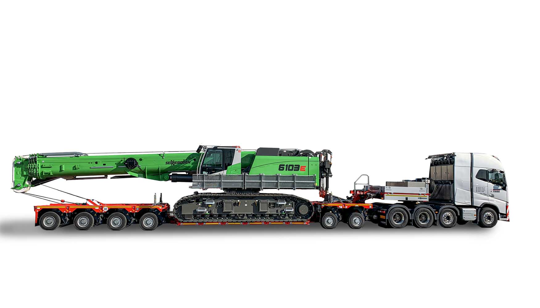 A grua pode ser totalmente transportada numa s pea