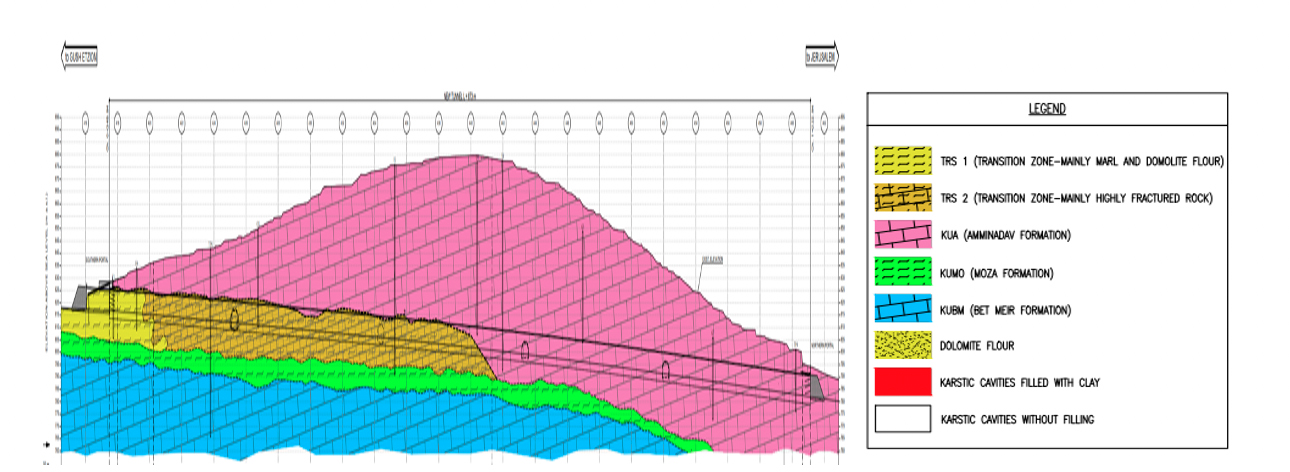 Fig 2. Perfil geolgico del tnel