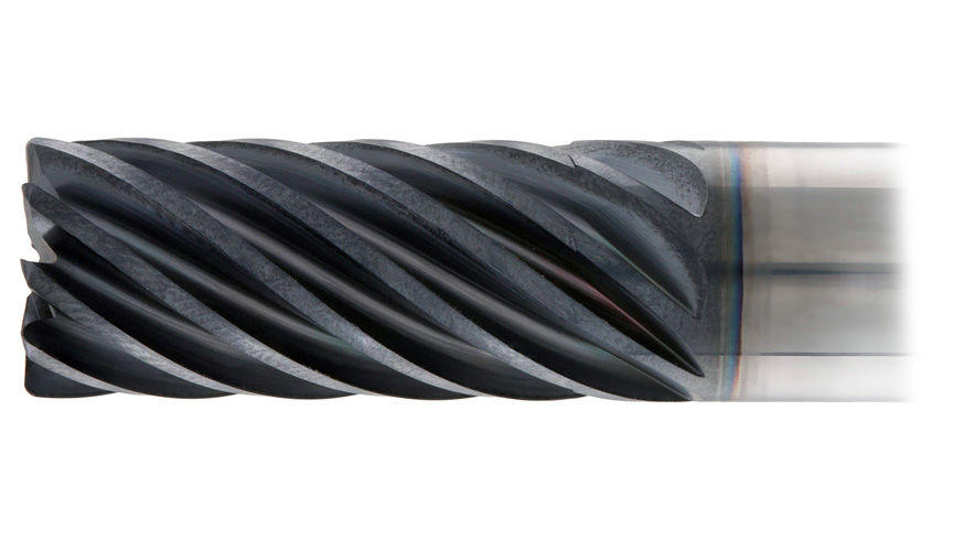 Figura 2. Fresa de metal duro integral Ti-Turbo de 7 y 9 labios ECK-H7/9-CFR alabes de titanio