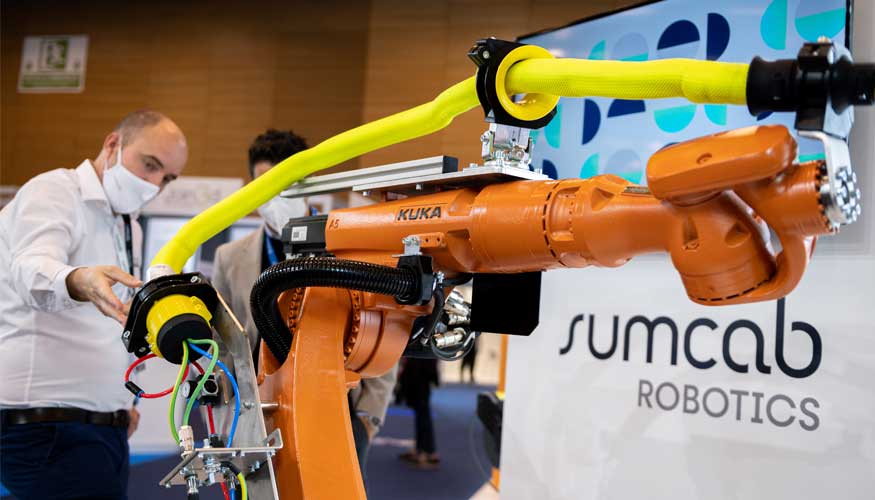 Sumotex es el nuevo sistema de cableado para robots industriales de Sumcab, con un recubrimiento textil de alta resistencia como principal innovacin...