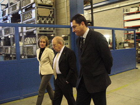Visita del expresidente de la Generalitat, Jordi Pujol, a las instalaciones de Lleal