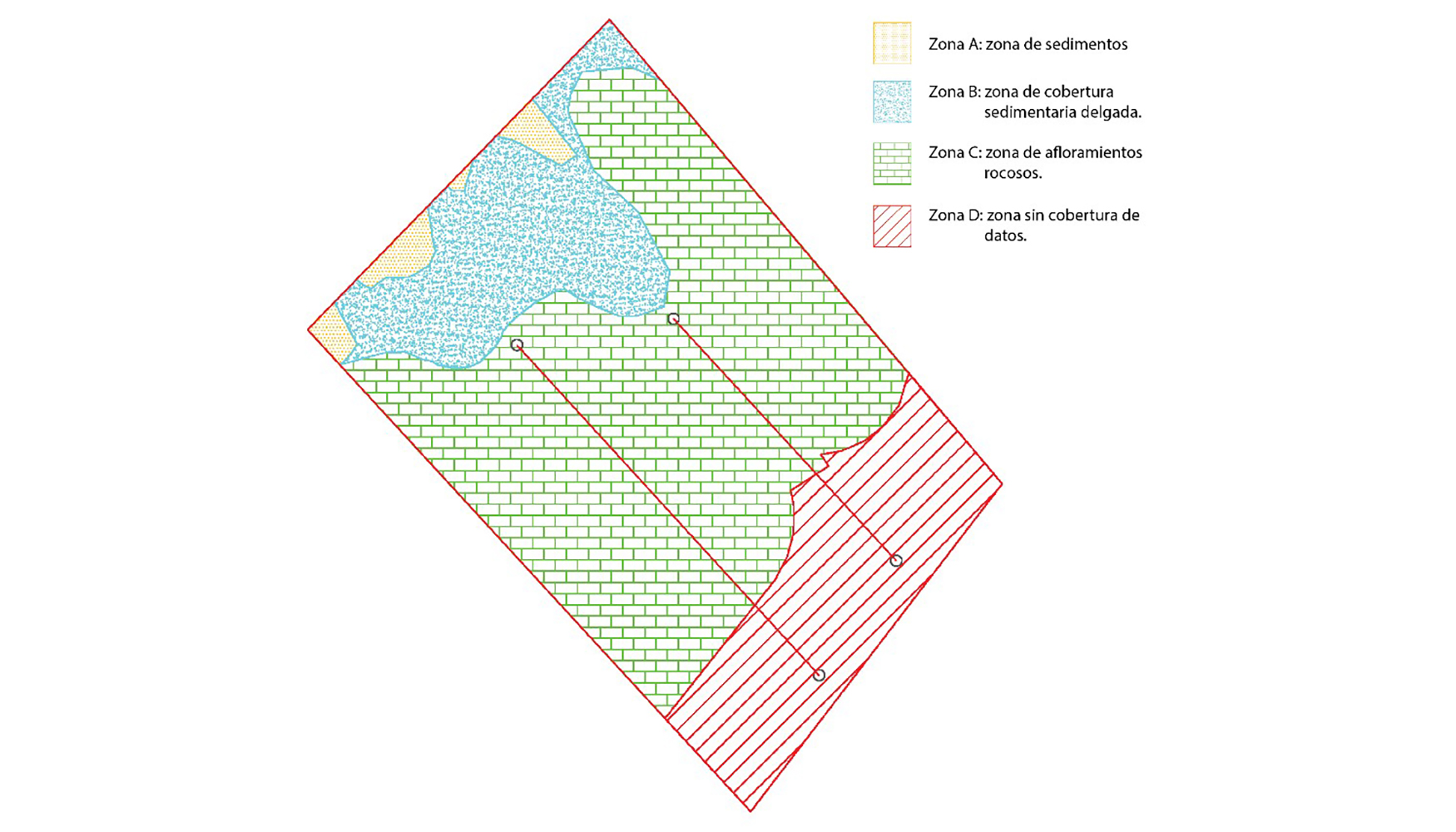 Figura 10. Clasificacin del rea marina por zonas producto de la interpretacin mediante SBP y SSS (Fuente: ECONSSA)