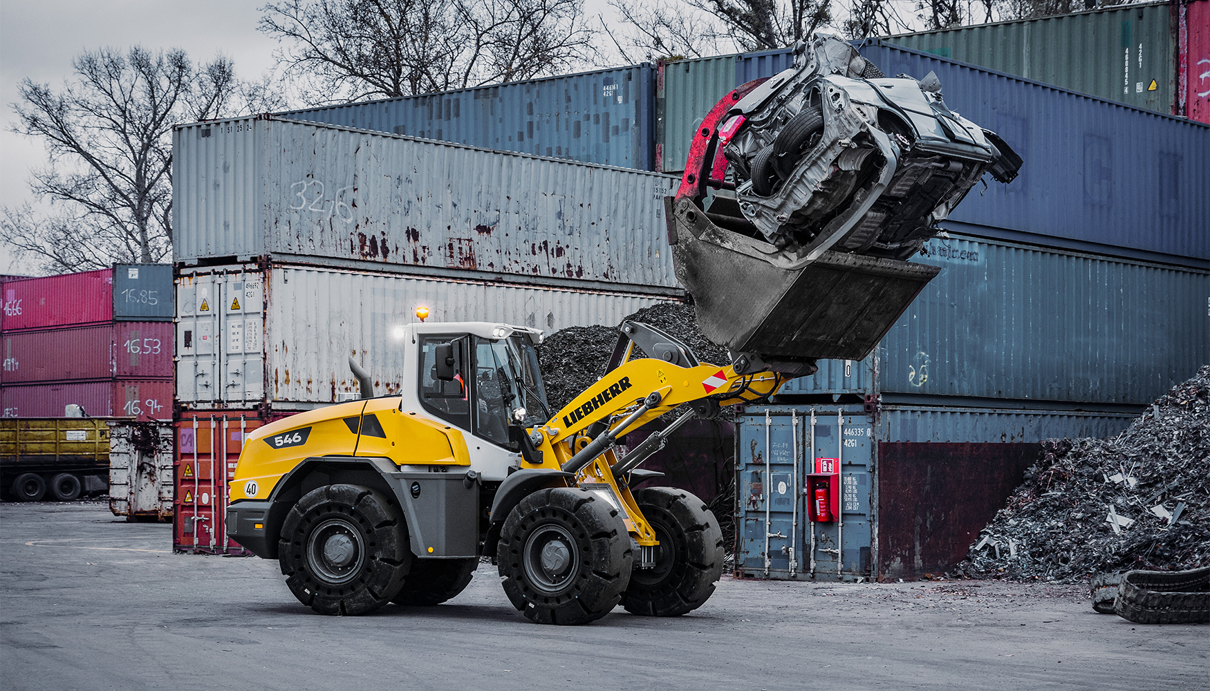 Cargadora de ruedas L 546 de Liebherr en trabajos de reciclaje