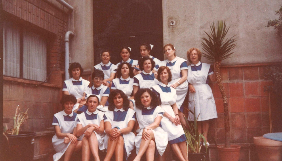 El equipo operativo de Serlimar en la Clnica Barraquer, el ao 1984