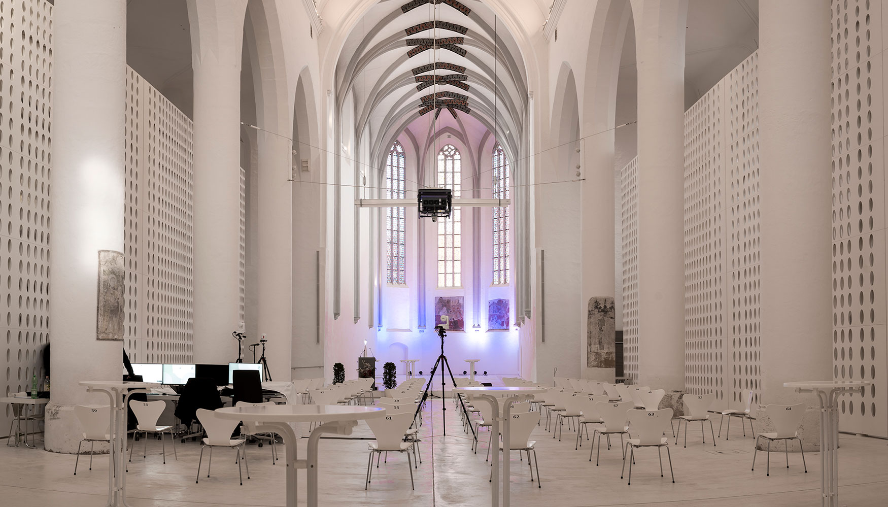 La antigua iglesia dominica, que data de 1401, funciona ahora como auditorio de la Universidad de Bamberg...