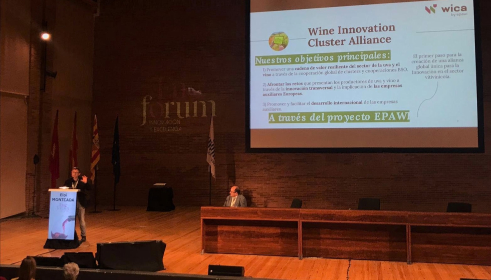 Eloi Montcada, cluster manager de INNOVI, present en proyecto en la pasada edicin de Enoforum en Zaragoza