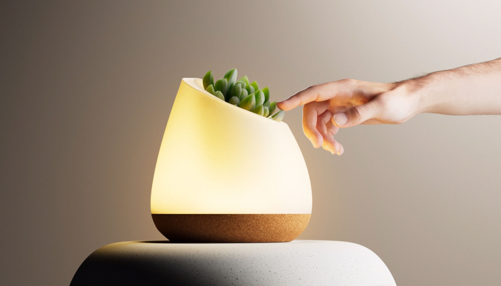 Al tocar la planta, se consigue que la luz se ilumine en esta revolucionaria lmpara desarrollada por Bioo Lux
