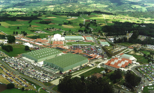 Vista area del recinto ferial de Silleda (Pontevedra)