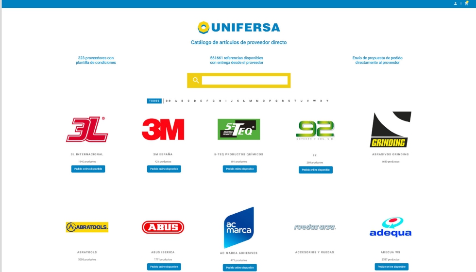 Plataforma Unifersa: de catlogo de artculos a marketplace de proveedores de directo