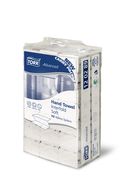 En el caso de Carry Pack, Tork ha decidido sustituir las cajas de cartn ondulado por paquetes de plstico de Polietileno-LD espeso...