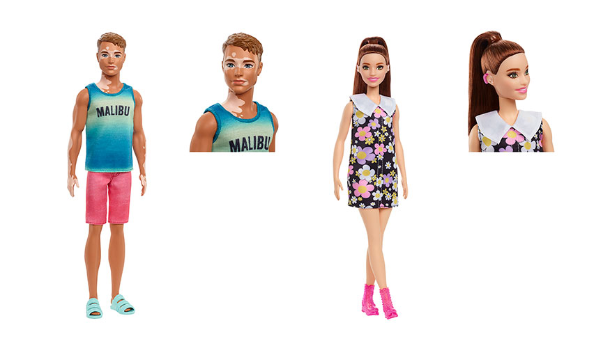 Barbie con implante coclear y Ken con vitligo, las ltimas novedades de Barbie Fashionistas