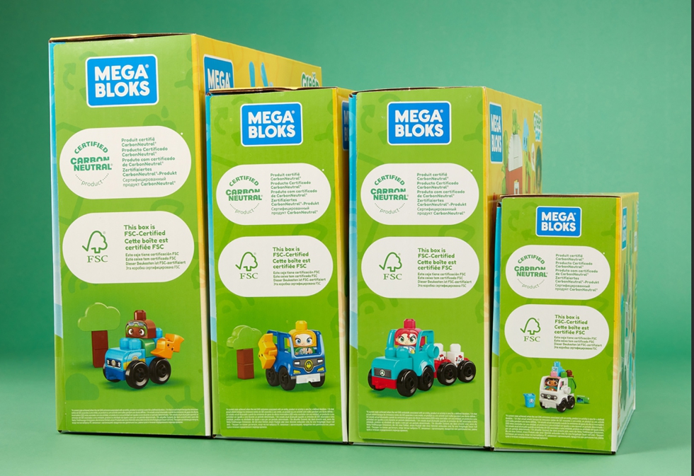 Conjuntos de MEGA Bloks fabricados con plsticos de base biolgica y certificados como Carbon-Neutral