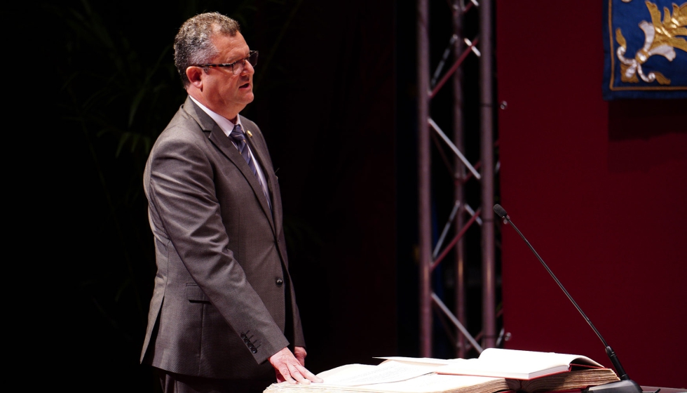 Gerardo Dueas, nuevo consejero de Agricultura, Ganadera y Desarrollo Rural de la Junta de Castilla y Len, en su toma de posesin...