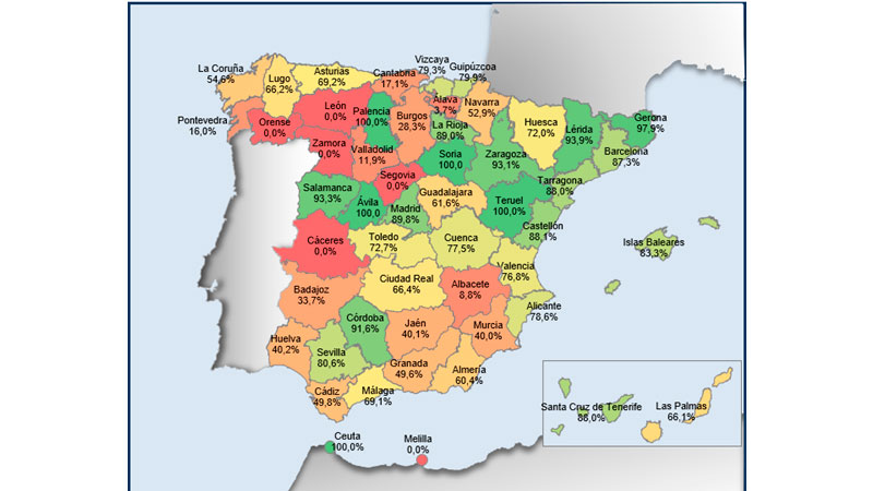 Figura 1. Porcentaje de poblacin por provincia. o Ciudad A. con bonificacin sobre el IBI. Elaboracin propia