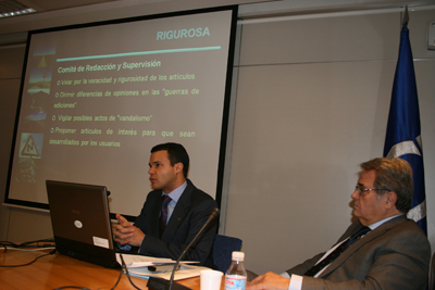 Enrique Miralles, director tcnico de la AEC y coordinador de Wikivia, durante la presentacin
