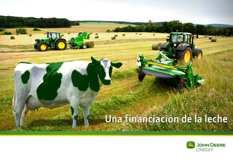 Imagen de la nueva campaa de John Deere dirigida al sector lcteo