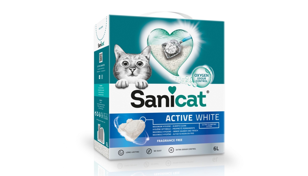 La Arena aglomerante Sanicat Active White Sin Perfume es una arena blanca ultra aglomerante que garantiza una mxima higiene y control del olor...