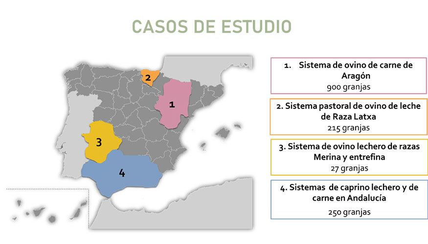 Figura 2. Ubicaci�n y sistema de estudio de los casos que contempla el proyecto Rumires