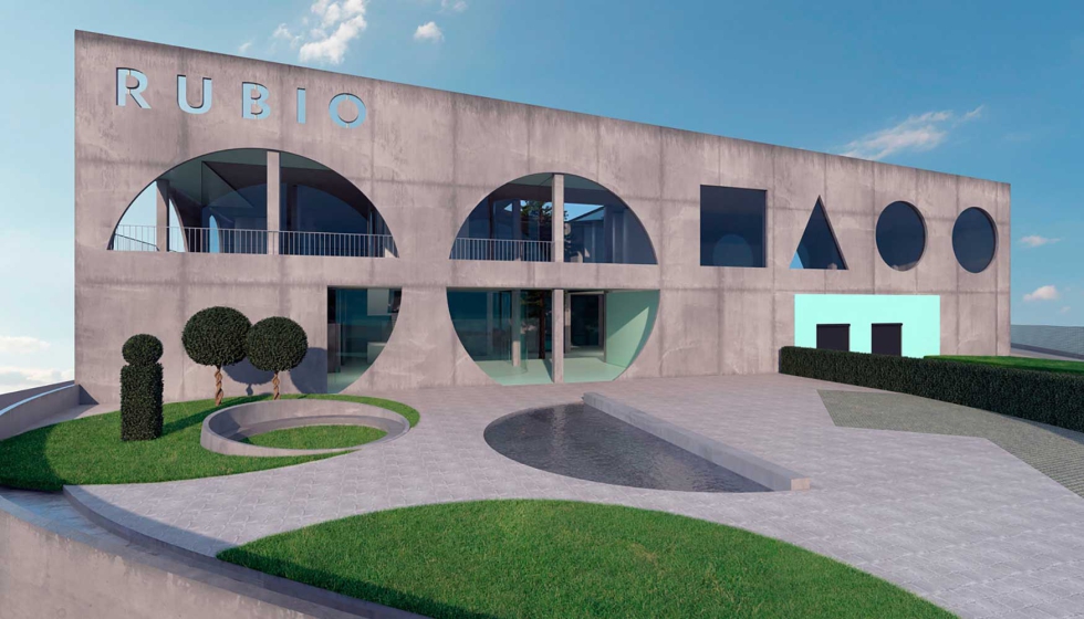 La nueva sede de la editorial Rubio destaca por su arquitectura brutalista, que se mezcla con diseños característicos de sus cuadernos educativos...