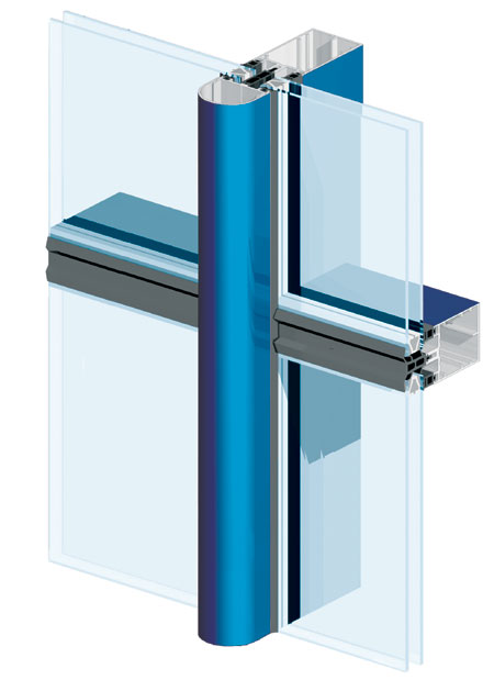 A sample of the MX back continuous curtain wall