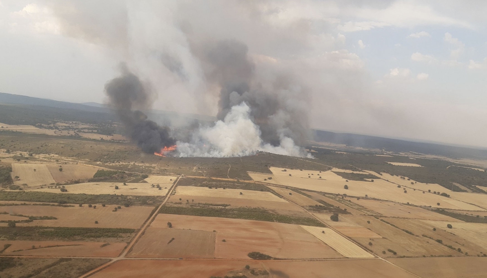 Imagen area del incendio de Losacio (Zamora)