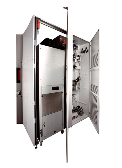 The image shows the optimum accessibility of the service units to the back of the machine