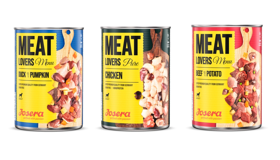 Las nuevas latas de Meat Lovers contienen hasta un 68% de carne de pato, ternera, cerdo, pollo o cordero...