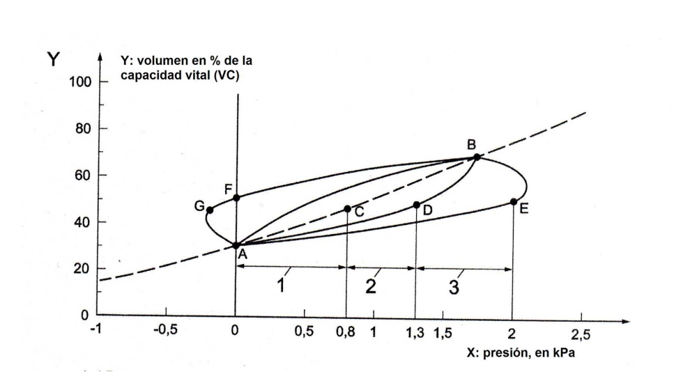 Figura 2: Volumen pulmonar versus presin usando un EPR