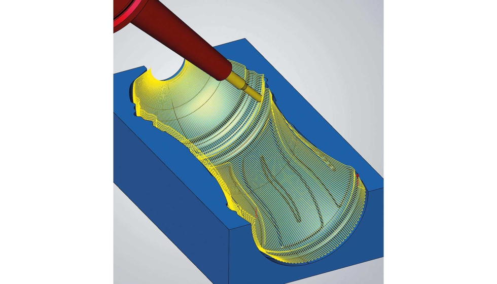 Estrategia de alta eficiencia para la fabricacin de moldes de soplado: mecanizado radial de 5 ejes. Foto: Open Mind