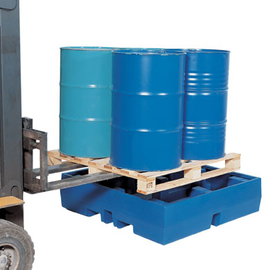 The Eco-PolySafe retention basin is intended for storage on pallets