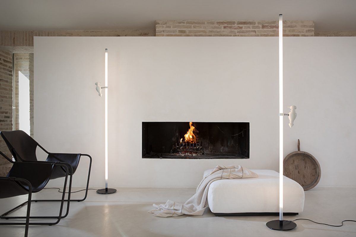 Accipicchio floor light by Matteo Ugolini for Karman. The funny face of lighting