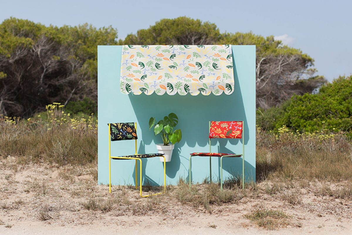 Javier Mariscal designed the Russafa collection for Equipo DRT. Outdoor fabrics with Mediterranean essence