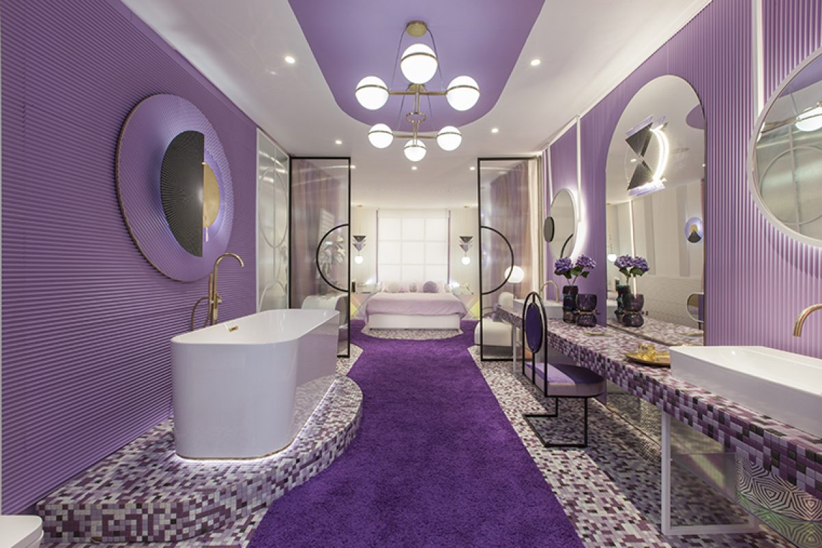 The “Violet Bliss” hotel suite concept designed by In Out Studio received the “Most Creative Space” award at Marbella Design...