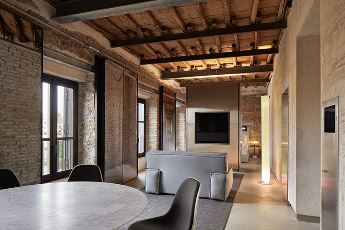 Jean Nouvel designed The Rooms of Rome, the luxury apartments at palazzo rhinoceros managed by Kike Sarasola