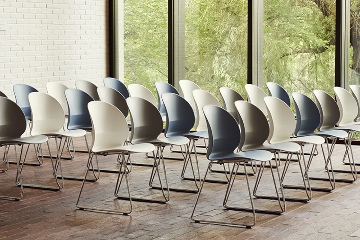 Fritz Hansen presents the N02 Recycle chair, designed by nendo and made of 100% recycled polypropylene