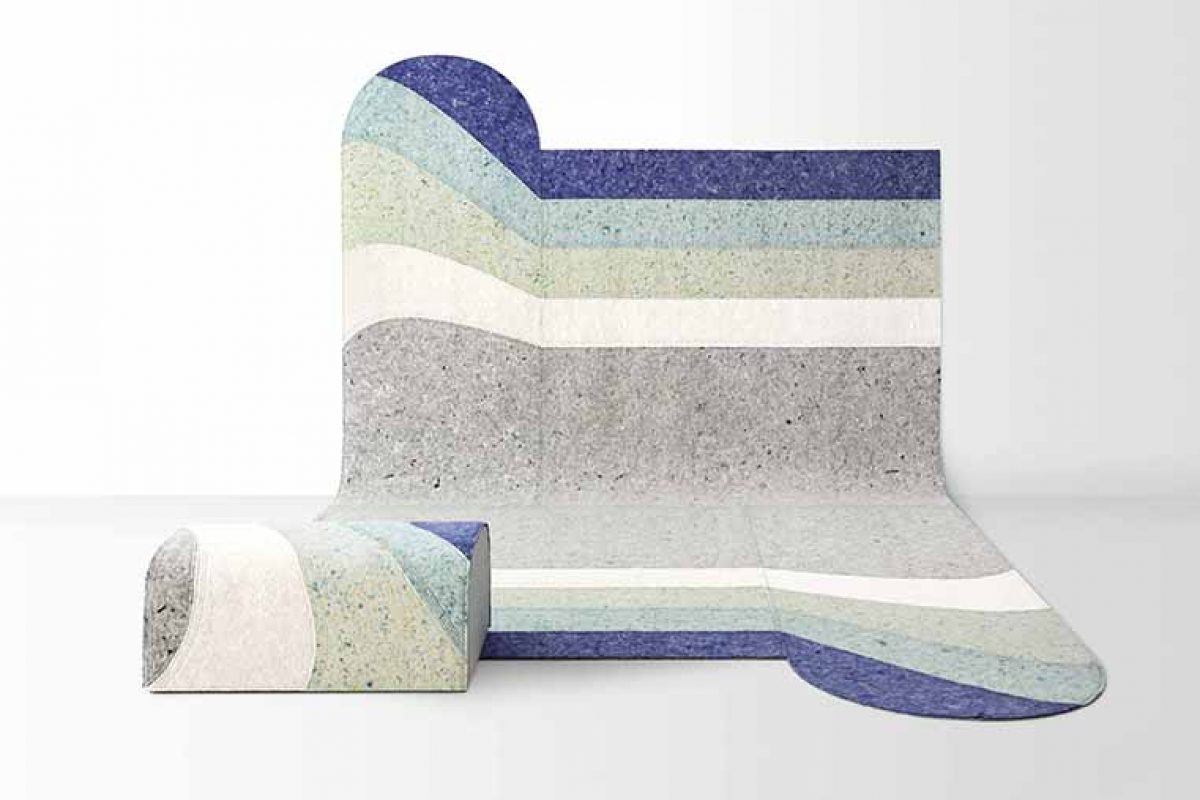 Naunces by Patricia Urquiola for Gan. A play of shapes and shades on sustainable felt