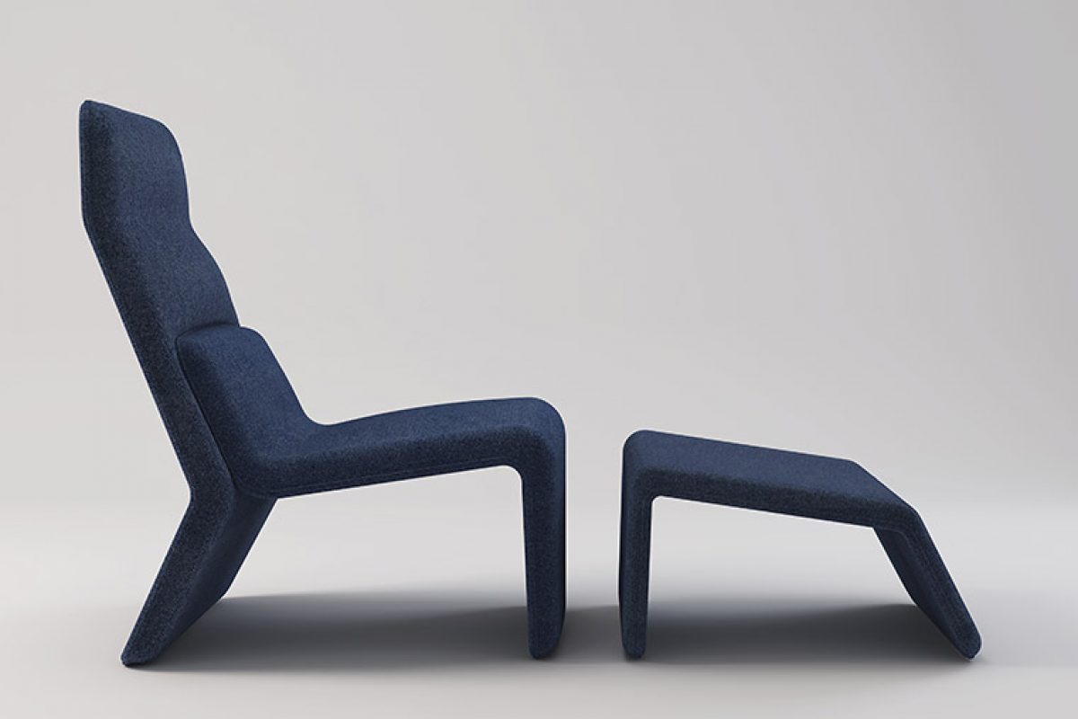 Tape, the armchair that turns into a chaise-longue, designed by Radice Orlandini for Baleri Italia