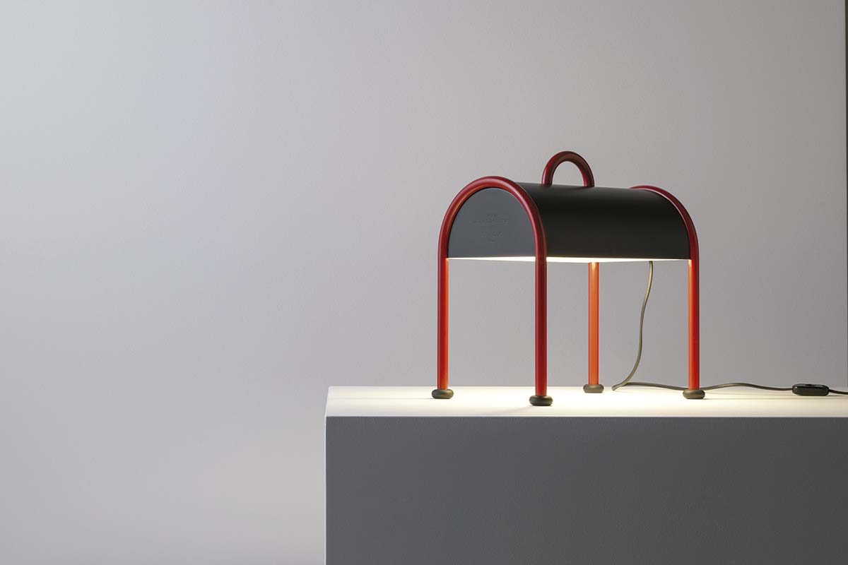 It's back to travelling with the Valigia. The new version of Ettore Sottsass's iconic lamp for Stilnovo