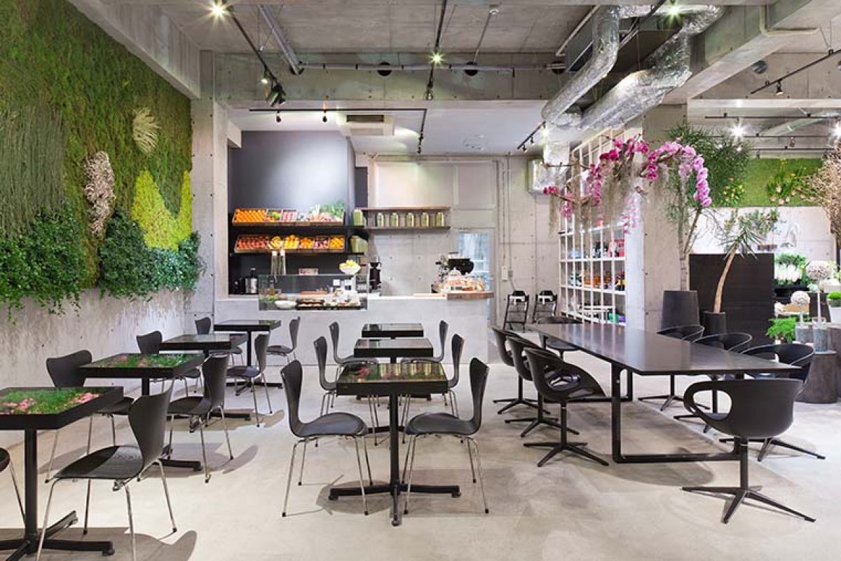 Minimalism and organic beauty converge at Nomu, Danish florist Nicolai Bergmann's Tokyo shop and caf