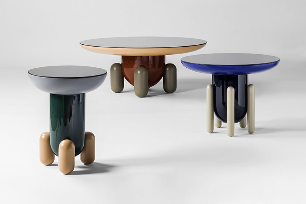 Explorer Collection, sculptural and blatantly decorative side tables designed by Jaime Hayn for BD