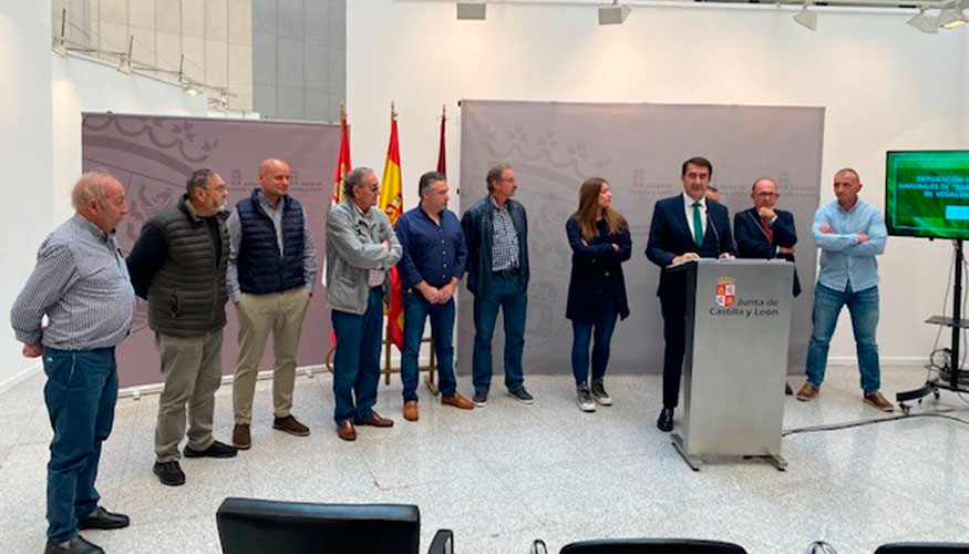 Momento de la presentacin de los proyectos de depuracin de aguas residuales previsto por la Junta de Castilla y len en 72 ncleos de poblacin...