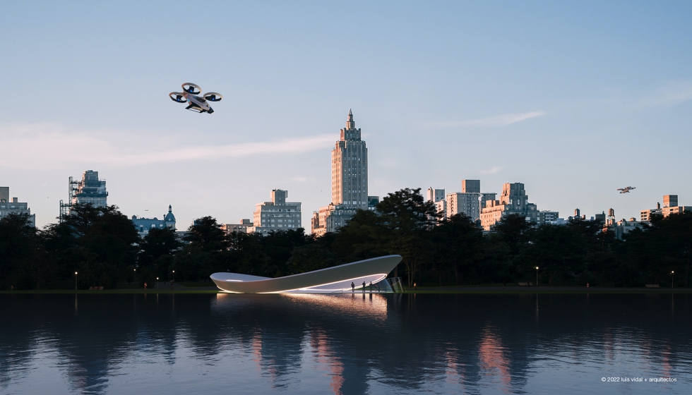 Imagen del vertipuerto de drones, diseado por Luis Vidal + Arquitectos