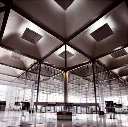 La Terminal T3 cuenta con 250.000 metros, 180 mostradores, 48 puertas de embarque