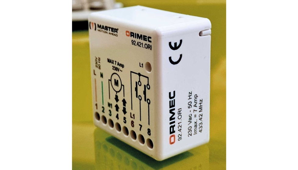 Orimec, pequeo mdulo electrnico radio (50x45x25 mm) para la automatizacin de persianas enrollables motorizadas