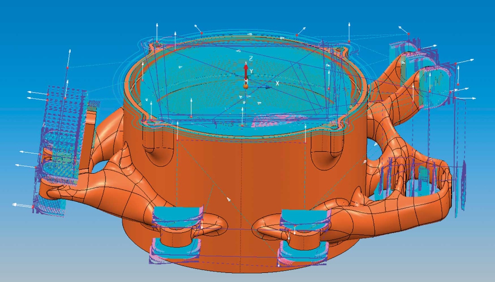 Figura 13: Simulacin del proceso de mecanizado de mangueta en su primer amarre