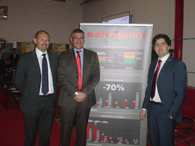 De izq. a dcha.: Fabio Ceronia, Area Manager, Jos Barrera, director general, y Pierandrea Bello, project manager