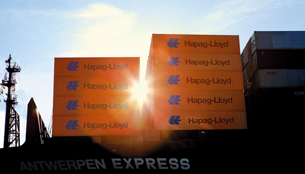 Contenedores de Hapag-Lloyd a bordo del Antwerpen Express (13.169 TEU)