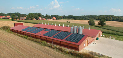 Cubierta rehabilitada con instalacin fotovoltaica de 30 KWp en Spahnharrenstaette-Alemania