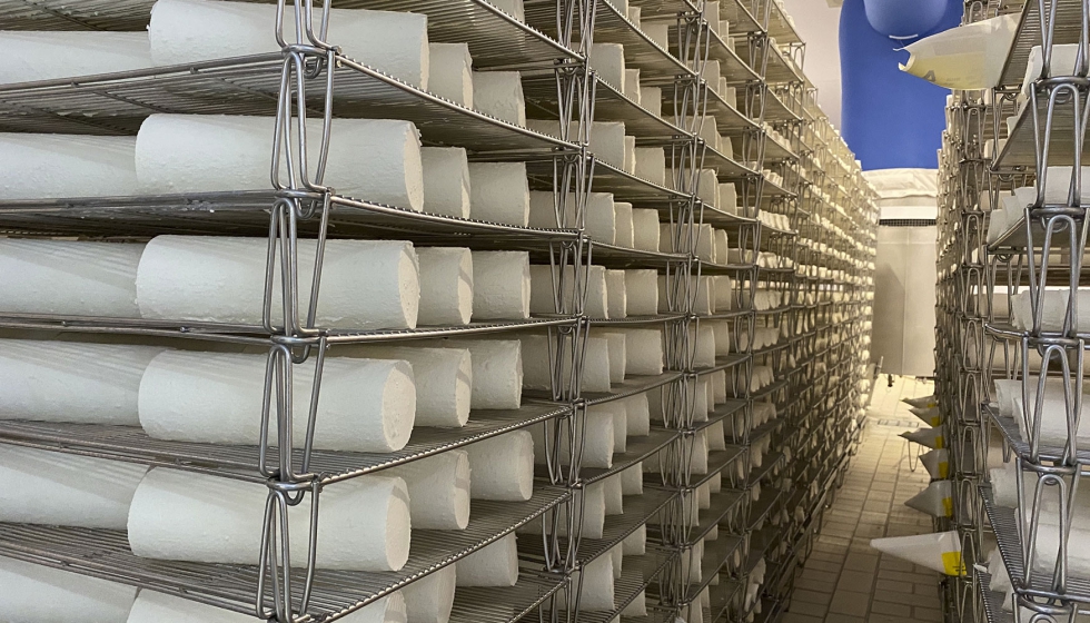 Almacenamiento refrigerado de quesos de rulo de cabra en una industria l�ctea