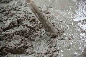 mix cement plaster in container